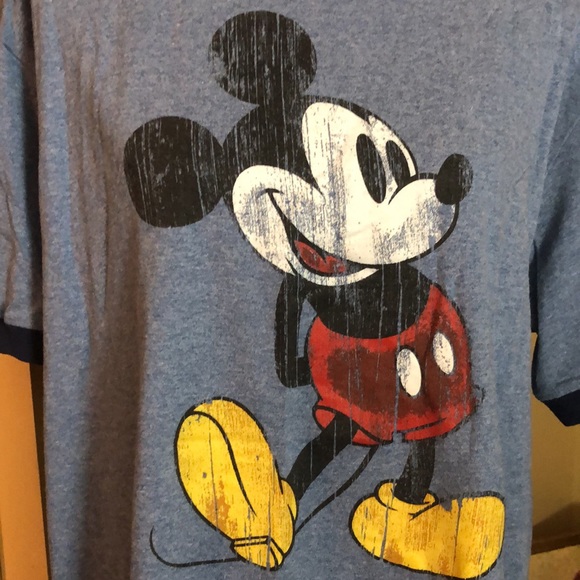 DISNEY size XLarge Mickey Mouse
Round Neck Ringer Tee InPark Authentic blue EUC - Picture 8 of 15